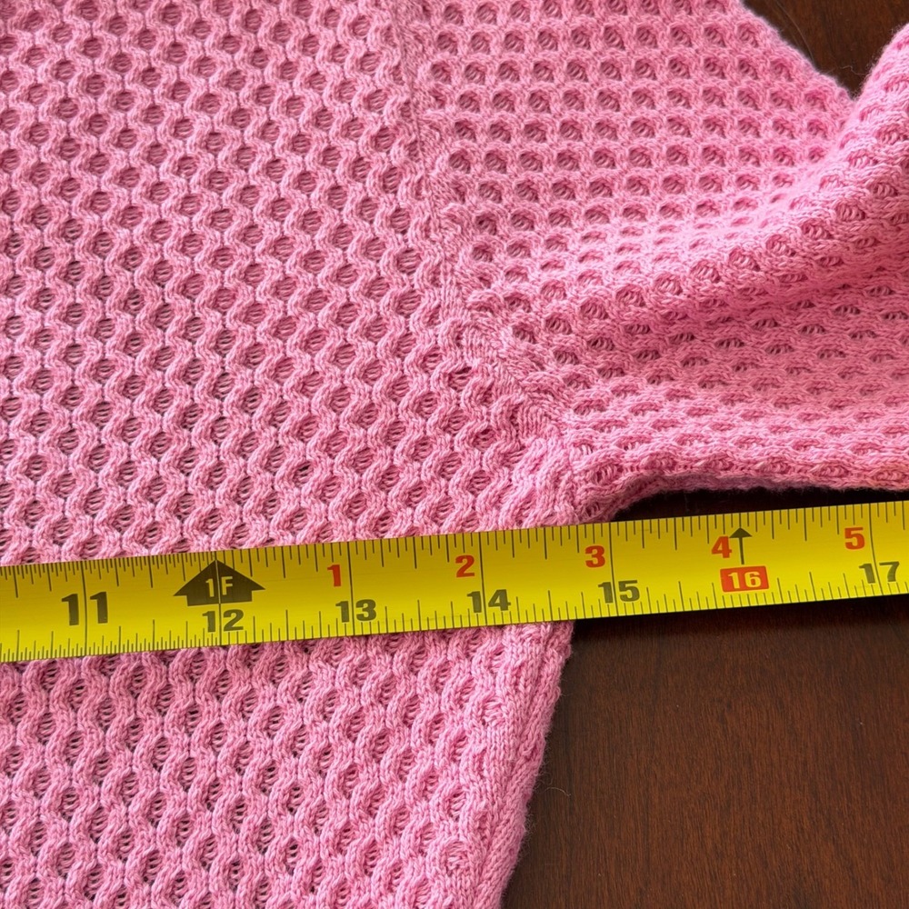 Feners Mitjatarda Pink Waffle Knit Open Back Maxi Dress Long Sleeve Small NWT - Picture 6 of 7
